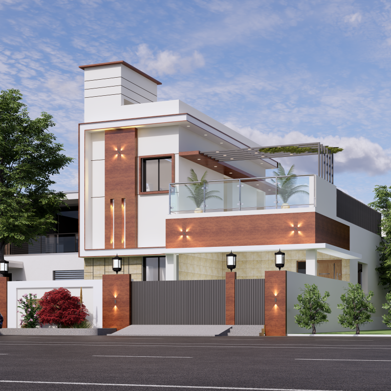 Traditional architectural home constructed by AK Constructions in Attur