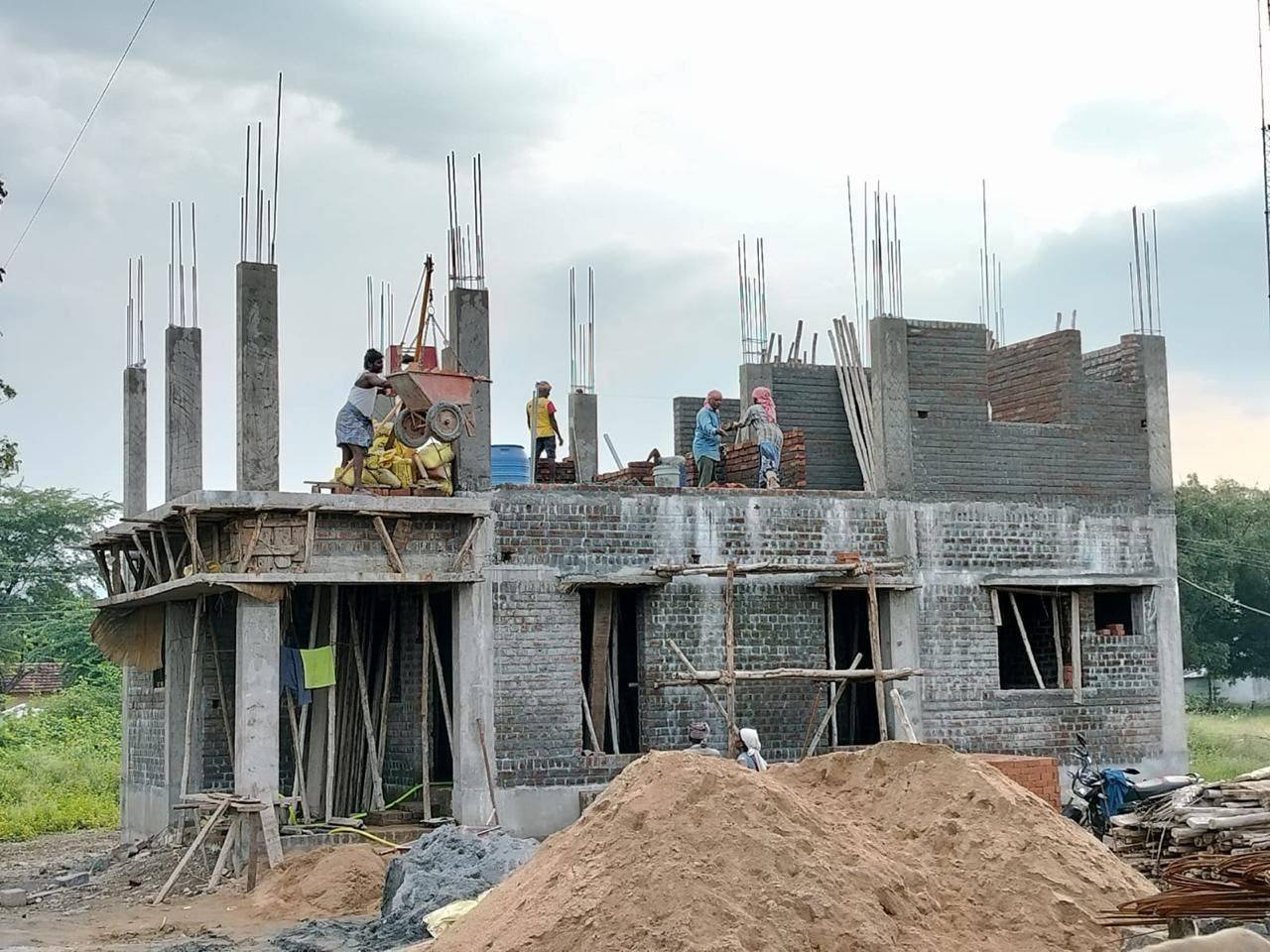 On-site construction progress showing civil work by AK Constructions