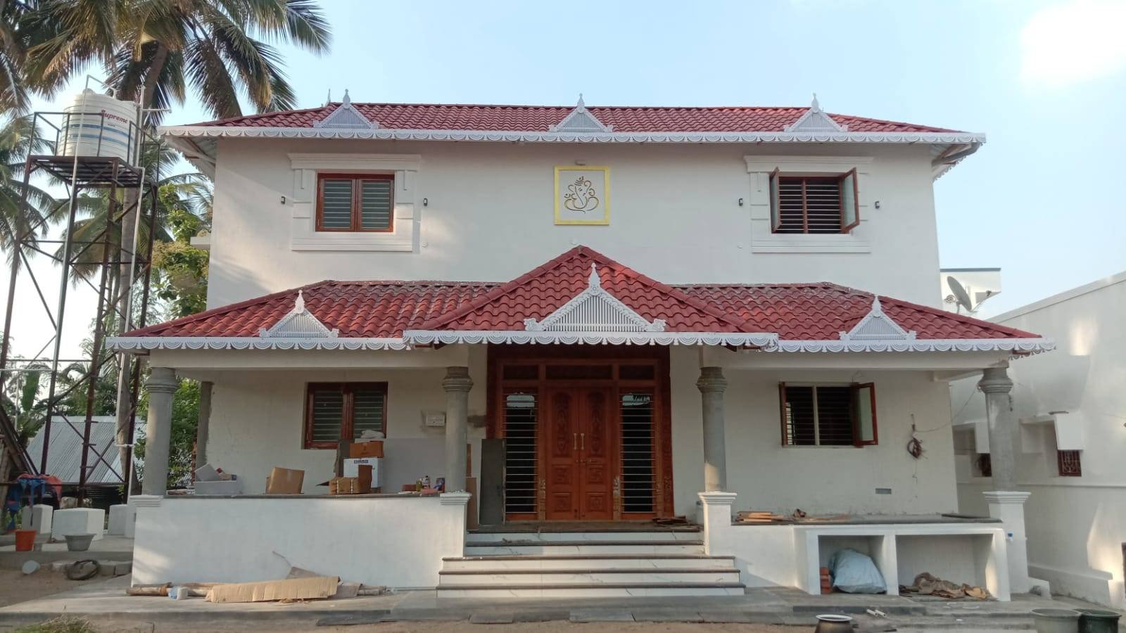 Traditional architectural home constructed by AK Constructions in Attur