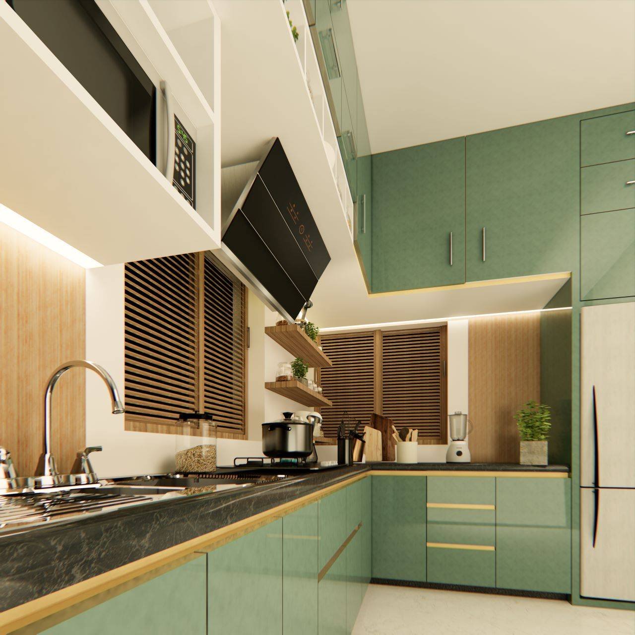 Premium modular kitchen and cabinet design by AK Constructions